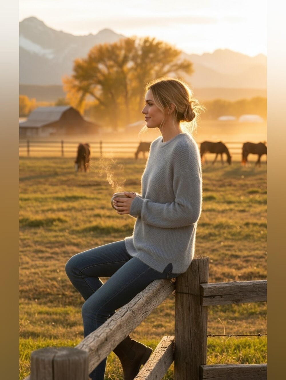 Bailey Lane Fuzzy Pointelle Sweater